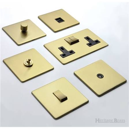 Satin Brass Metal Switch Range